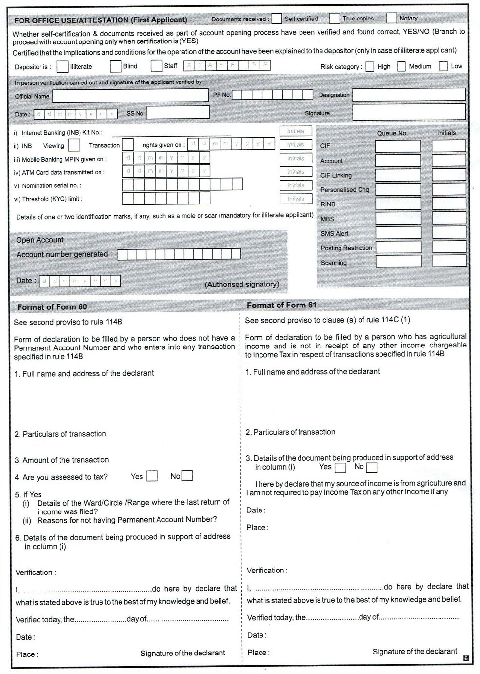 Opening Form